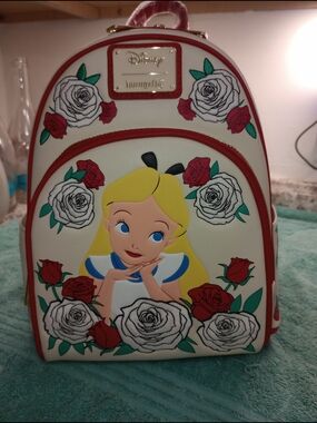 Loungefly Cream, Red & Yellow Alice in Wonderland Mini Backpack